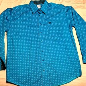 NWOT Mens Cinch Green Pattern Medium Shirt - Rare